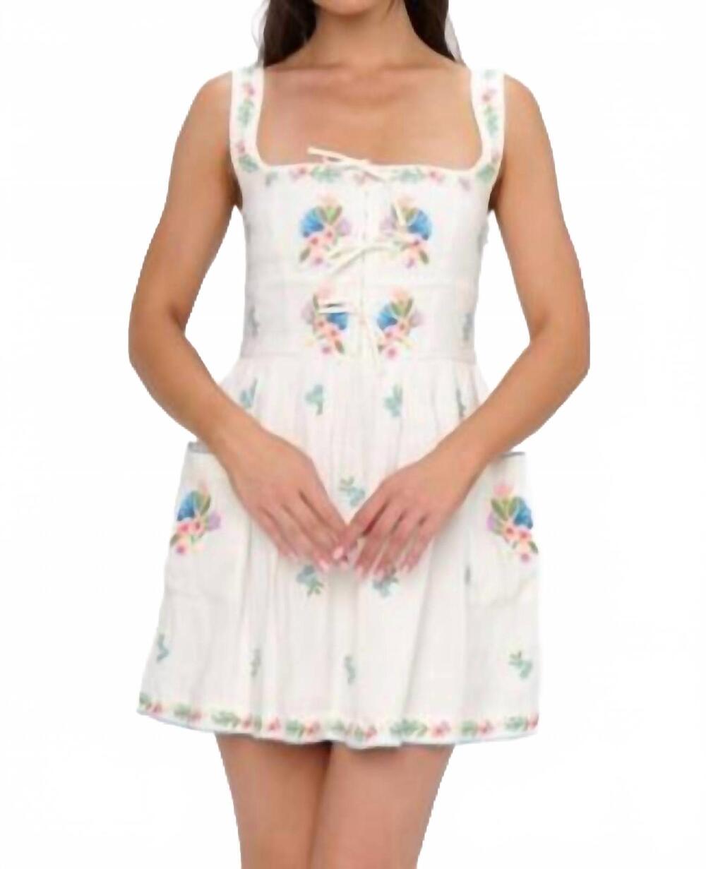 NEW SHOW ME YOUR MUMU demi mini dress in wild meadow embroidery
